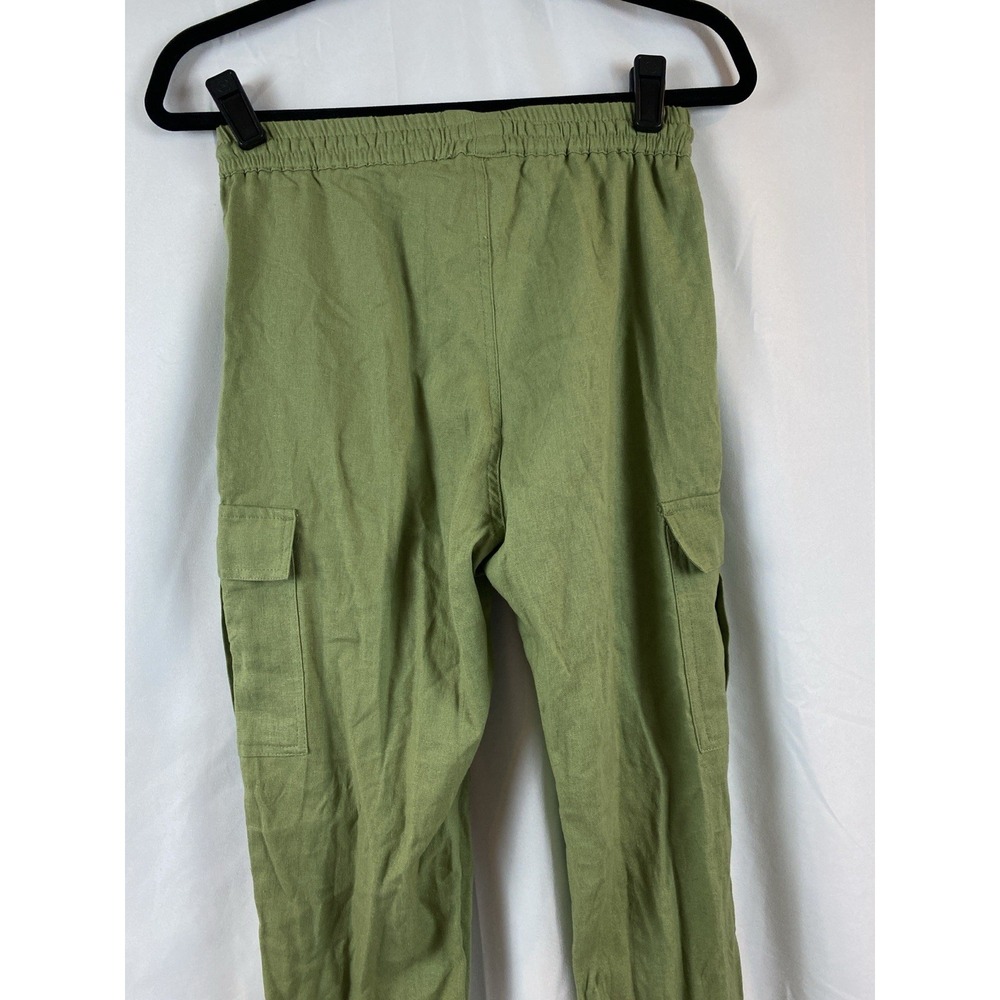 New On The Go Linen Blend Olive Green Joggers Women's Size Small - Picture 6 of 7